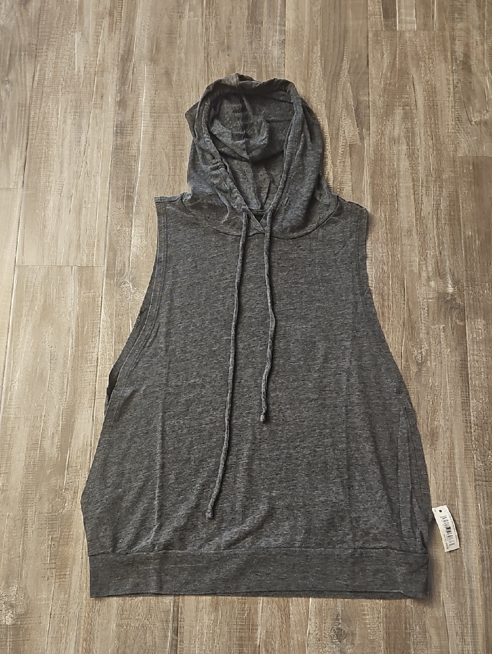 NWT Coreio Hooded Tank Sleeveless Open Sides Gray XS Workout Top